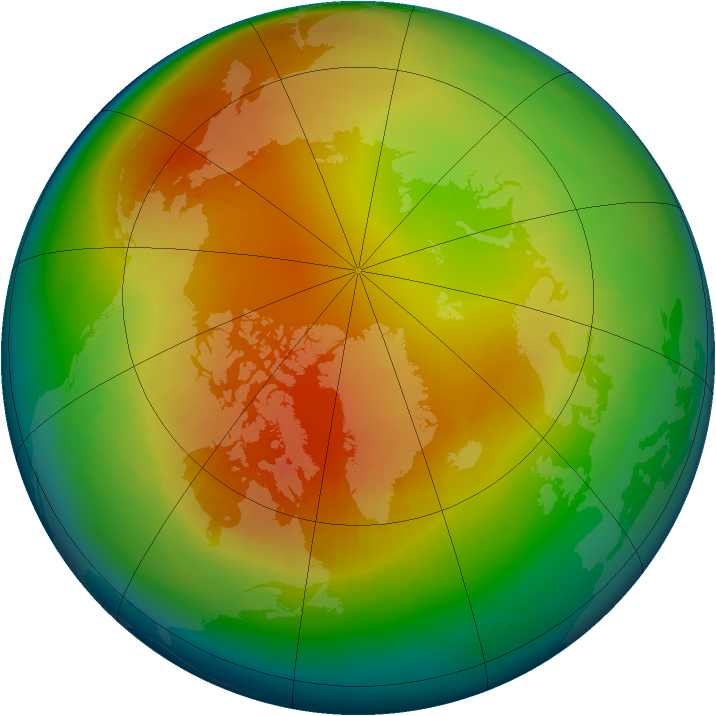 Arctic ozone map for February 2002